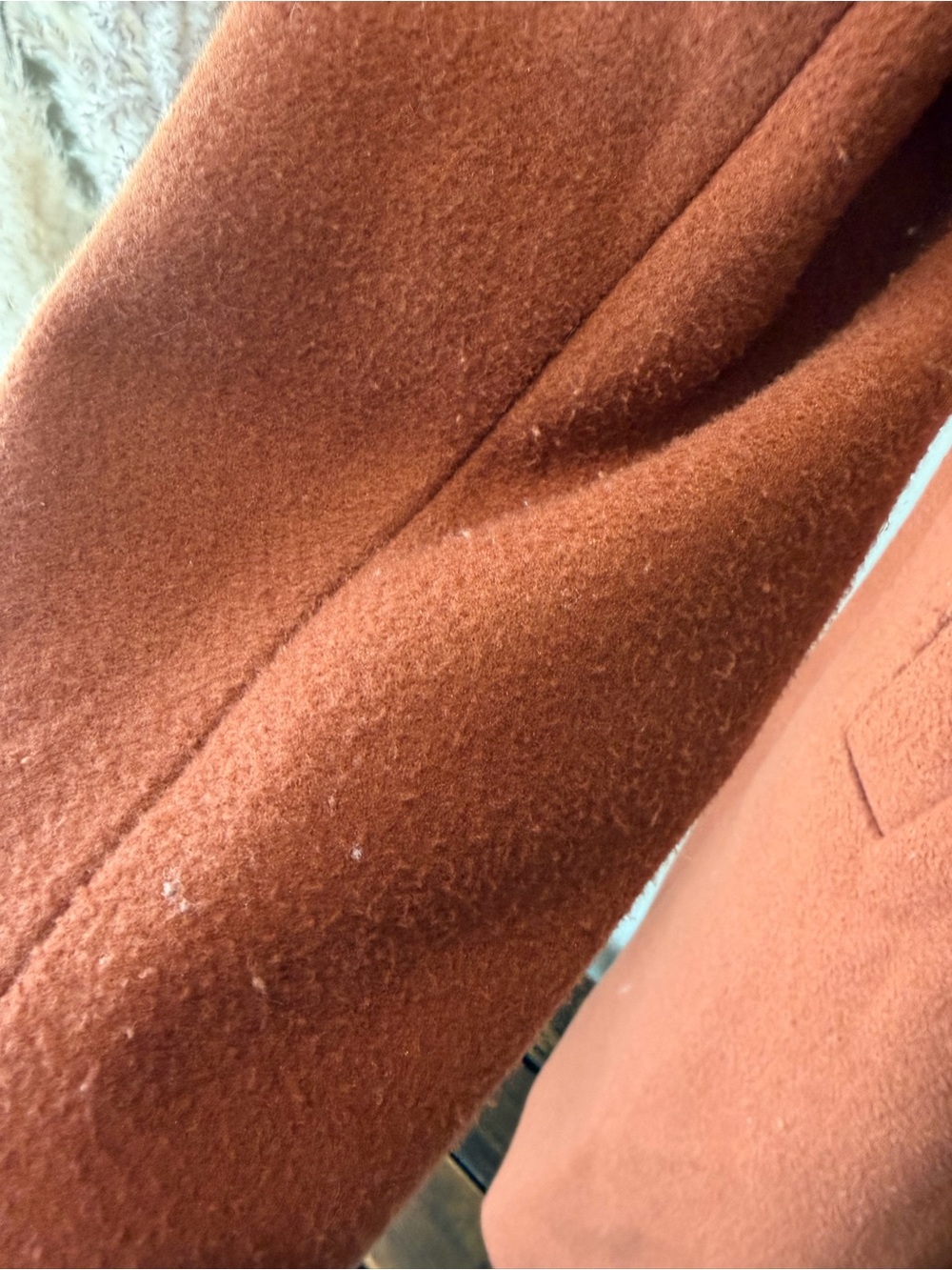 City Chic Burnt Orange Single-Button Wool-Blend Trench Coat - Picture 3 of 4